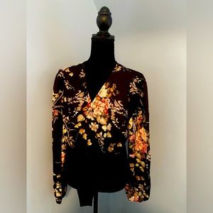 New, w/o tags, Verdusa, black, floral bodysuit, size medium